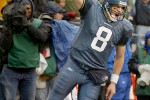 2003 SSY winner quarterback Matt Hasselbeck celebrates his third quarter touchdown on a six yard run to put the Seahawks ahead 14-3 during the Seattle 20-10 over the Washington Redskins in the NFC Divisional Playoff game (Scott Eklund/Seattle Post-Intelligencer)
