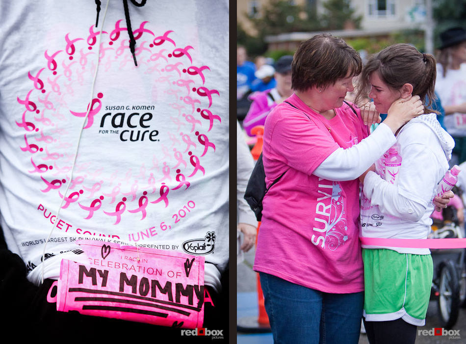 Daughters supported their mothers as they participated in the 2010 Susan G. Komen Race for the Cure in Seattle on Sunday, June 6, 2010. (Photos by Dan DeLong, left, and Andy Rogers/Red Box Pictures)