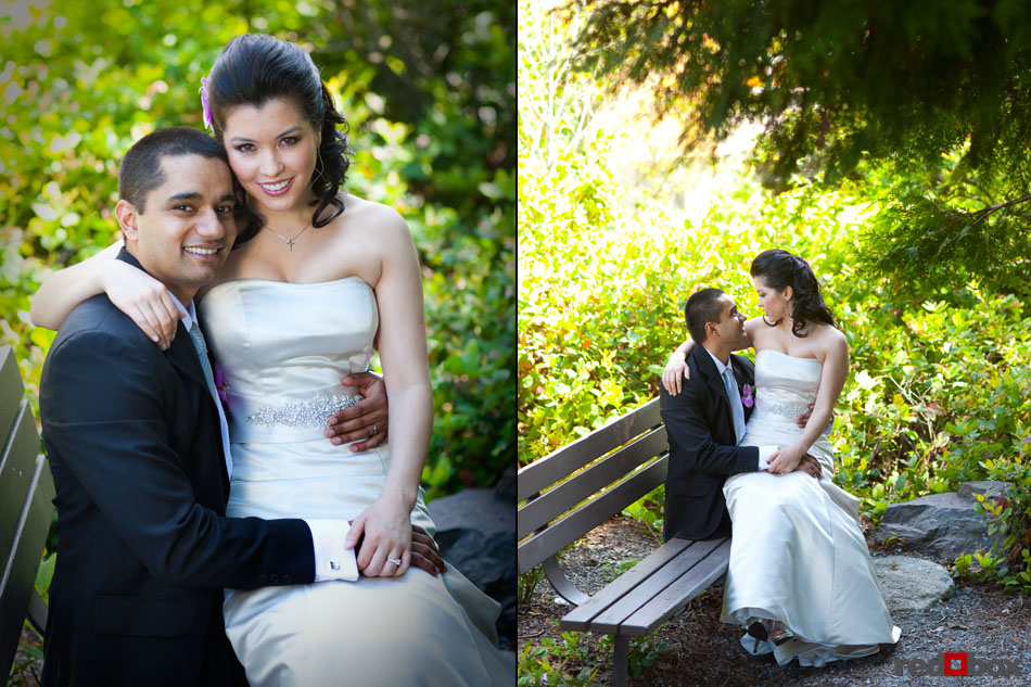 Neel & Johnna before their wedding at St. Louise Catholic Church in Bellevue. (Wedding Photographer Scott Eklund Red Box Pictures)