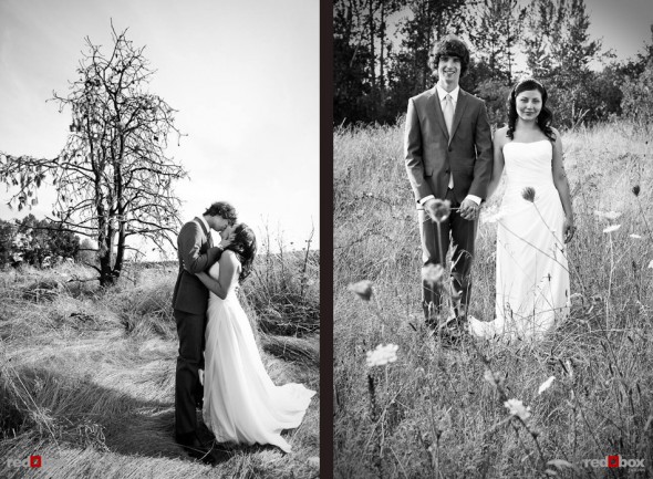 Anghi and Andy's wedding day portrait session the Center for Urban Horticulture in Seattle. (Photo by Dan DeLong/Red Box Pictures)