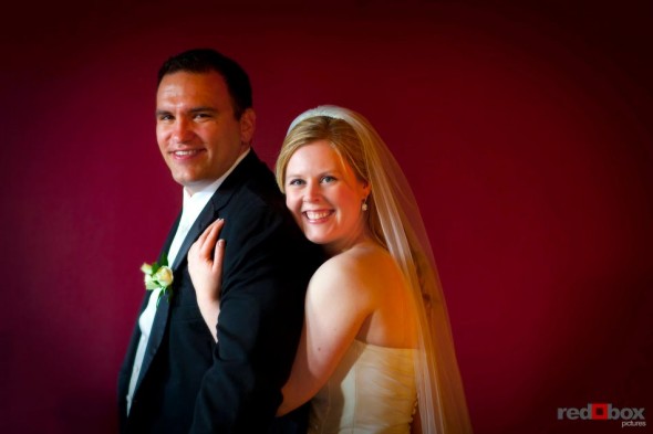 The bride & groom at their wedding at The Hall at Fauntleroy in Seattle, Washington. (Wedding Photography Scott Eklund Red Box Pictures Seattle)