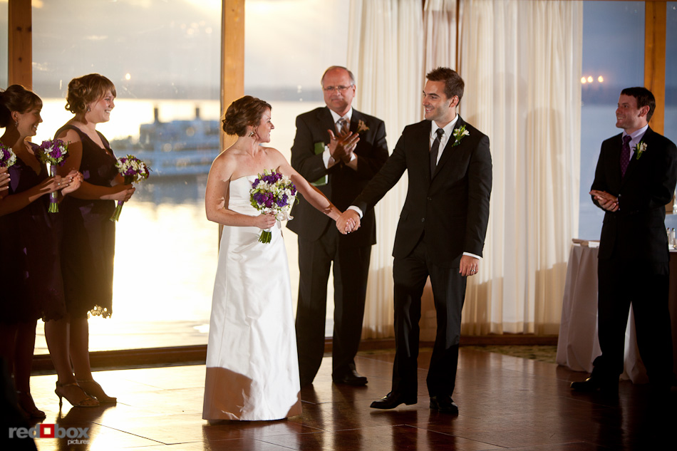 Alex and Lisa are pronounced husband and wife during their wedding ceremony at the Edgewater Hotel in Seattle (Photo by Andy Rogers/Red Box Pictures)