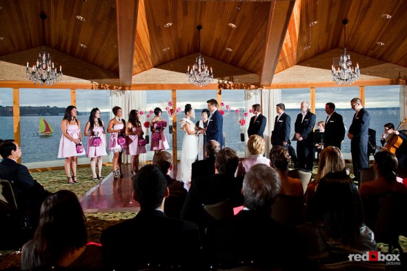Angie and Jordan are married at the Edgewater Hotel in Seattle. (Photo by Dan DeLong/Red Box Pictures)