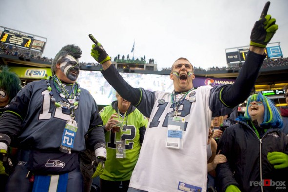 The fans were singing a different tune the second half as the Seattle Seahawks outscore Carolina 28-0 to beat the Carolina Panthers 31-14 at Qwest Field in Seattle (Seattle Sports Photography By Scott Eklund/Red Box Pictures)