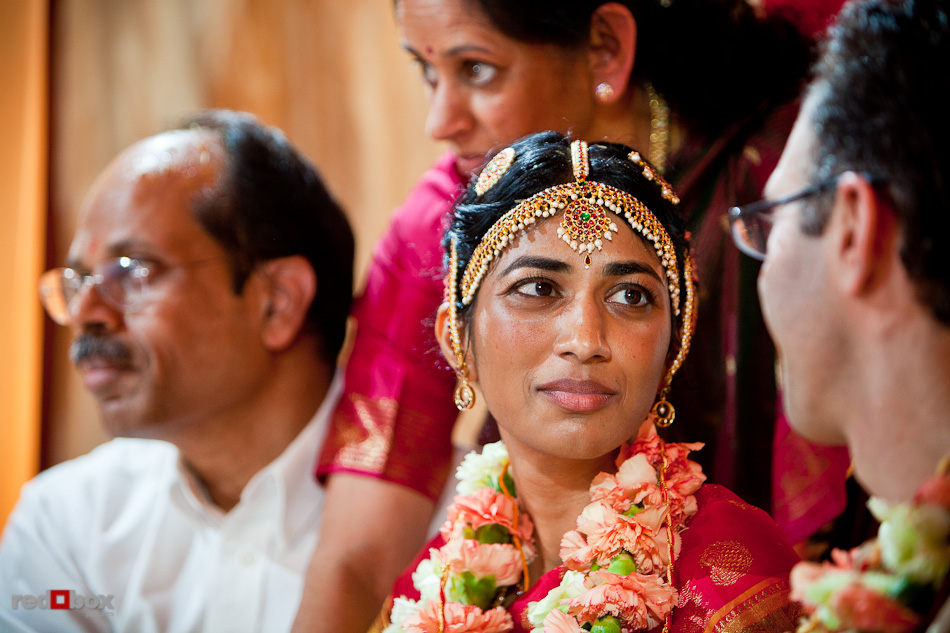 Karthik and Mike are married during a Hindu wedding ceremony at the Uptown Hideaway in Seattle. (Photography by Andy Rogers/Red Box Pictures)