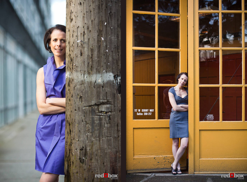 During an outdoor portrait photography session, Liz is photographed in Seattle's Lower Queen Anne neighborhood. (Photo by Dan DeLong/Red Box Pictures)