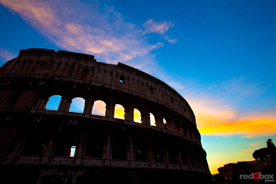 Sunset at the Colosseum in Rome, Italy. (Photography By: Scott Eklund/Red Box Pictures)
