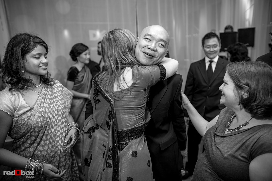 Jerry is congratulated by friends following his wedding ceremony at Pravda Studio in Seattle. (Photo by Andy Rogers/Red Box Pictures)