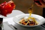 Steelhead Diner offers Squimbled Eggs, their version of eggs benedict with a crab hollandaise sauce. (Photographer: Scott Eklund)
