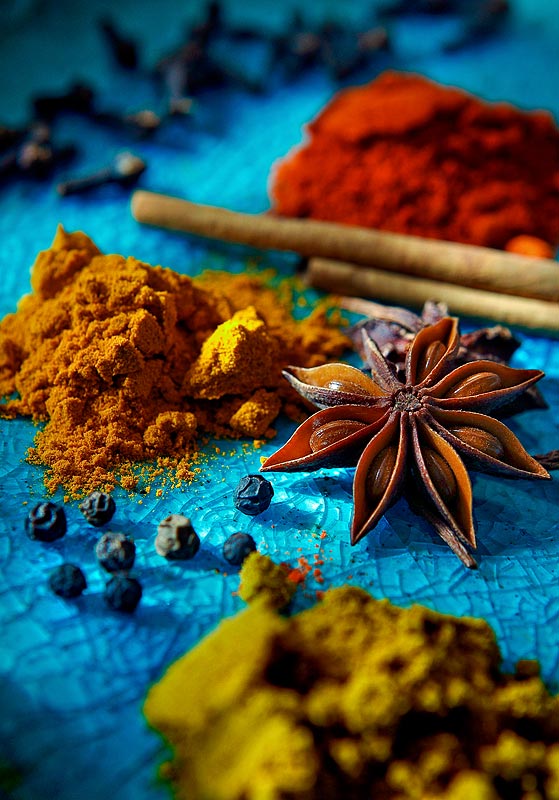 Spices used in the home by chef Christina Arokiasamy, author of The Spice Merchant's Daughter. (Photographer: Andy Rogers)