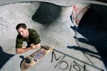 Jesse Edwards is an artist who paints the skating life. (Photographer: Dan DeLong) 