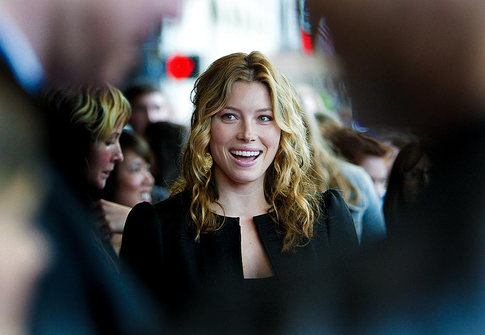 Actress Jessica Biel arrives for the Seattle International Film Festival's opening night premiere of "The Illusionist" at the Paramount Theater. (Photographer: Dan DeLong)