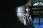 Poet Marie-Caroline Moir in the University of Washington's Suzzalo Library in Seattle.  (Photographer: Dan DeLong).