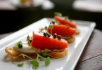 Smoked salmon crostini at the Spur Gastropub in Seattle. (Photographer: Scott Eklund)